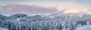 Panoramique Roches Tuilières et Sanadoire en hiver