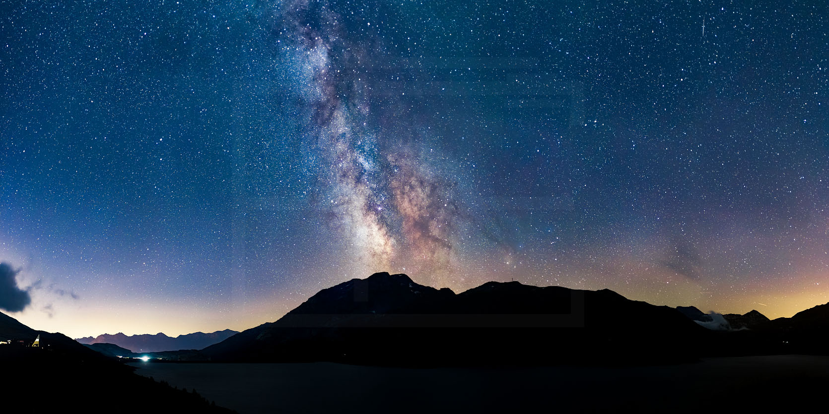 Voie lactée au lac du Mont Cenis - Savoie (pano)